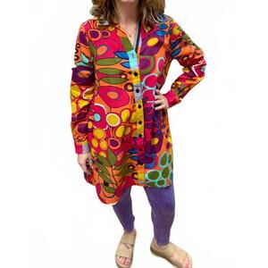 NEW TULIP CLOTHING rachel galapagos top blouse in multicolor
